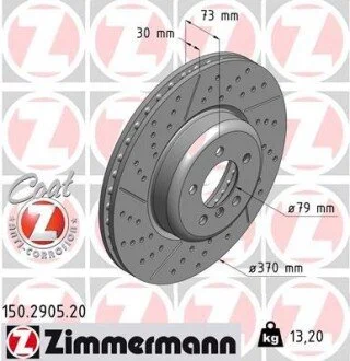 Гальмiвнi диски переднi ZIMMERMANN 150.2905.20