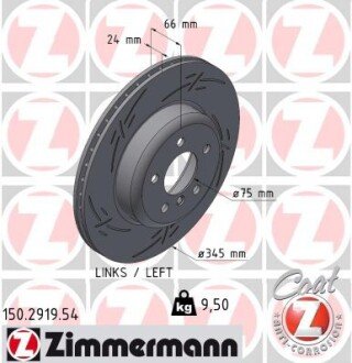 TARCZA HAM./TY┼ü/ BMW 3 /F30/ 13-15 ZIMMERMANN 150291954