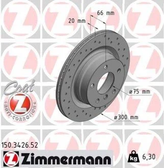 Гальмівний диск ZIMMERMANN 150342652
