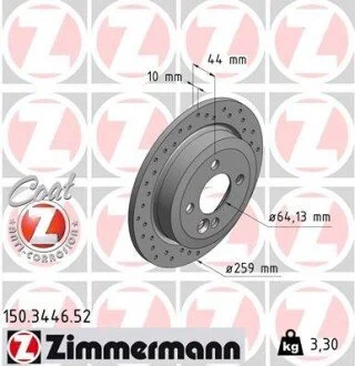 Гальмівний диск ZIMMERMANN 150344652