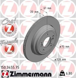 Гальмівний диск ZIMMERMANN 150345575