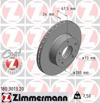 Диск гальмівний 180.3013.20 ZIMMERMANN 180301320
