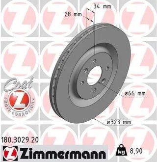 Гальмiвнi диски ZIMMERMANN 180302920