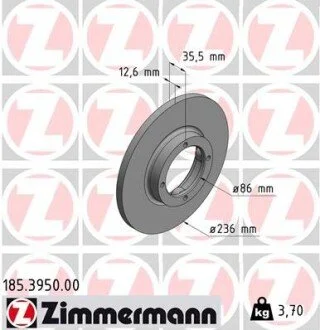 Гальмівний диск ZIMMERMANN 185395000