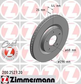 Гальмiвнi диски переднi ZIMMERMANN 200.2527.20 (фото 1)