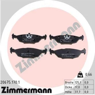Колодки тормозные дисковые передние ZIMMERMANN 20675.170.1