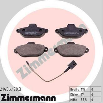 Комплект тормозных колодок, дисковый тормоз ZIMMERMANN 214361703