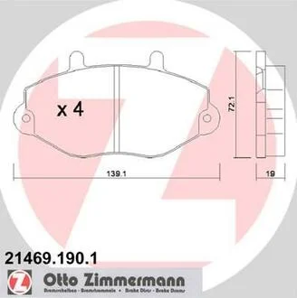 Гальмiвнi колодки дисковi ZIMMERMANN 214691901