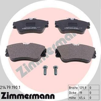 Комплект тормозных колодок, дисковый тормоз ZIMMERMANN 214791901 (фото 1)