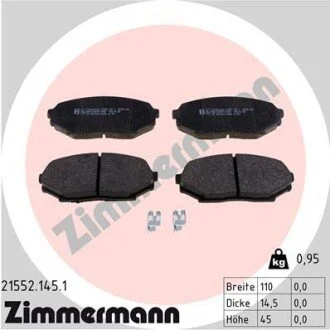Гальмівні колодки, дискове гальмо (набір) ZIMMERMANN 215521451
