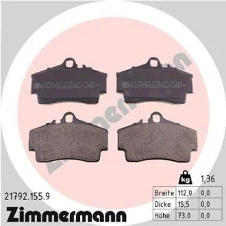 Гальмівні колодки, дискове гальмо (набір) ZIMMERMANN 217921559