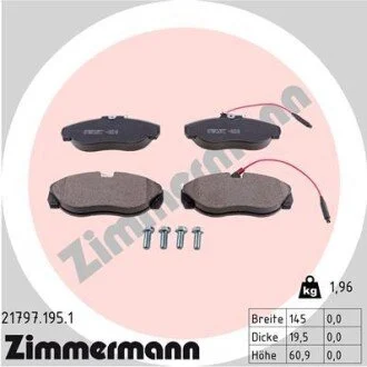 Гальмівні колодки, дискове гальмо (набір) ZIMMERMANN 217971951