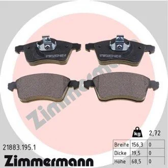 Гальмівні колодки, дискове гальмо (набір) ZIMMERMANN 218831951