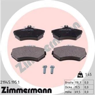 Гальмiвнi колодки дисковi ZIMMERMANN 219451951