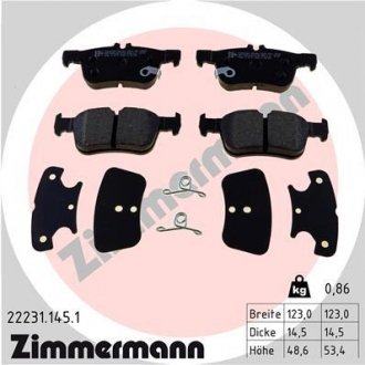 Комплект гальмівних колодок ZIMMERMANN 22231.145.1