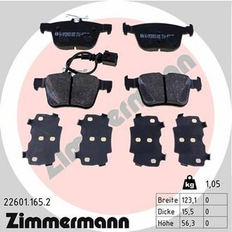 Колодки тормозные дисковые передние ZIMMERMANN 22601.165.2