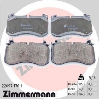 Комплект гальмівних колодок ZIMMERMANN 22697.170.1