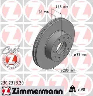 Гальмівний диск ZIMMERMANN 230237320