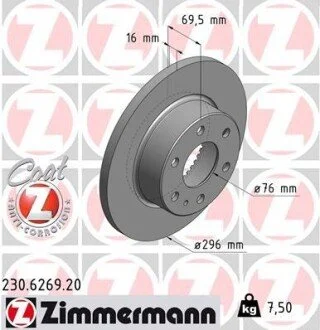 Гальмівний диск ZIMMERMANN 230626920