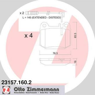 Гальмівні колодки, дискове гальмо (набір) ZIMMERMANN 231571602 (фото 1)
