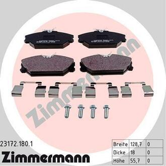 Колодки тормозные дисковые передние ZIMMERMANN 23172.180.1 (фото 1)