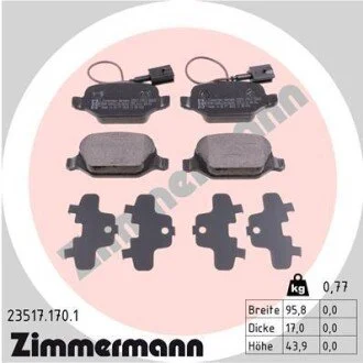 Гальмівні колодки, дискове гальмо (набір) ZIMMERMANN 235171701