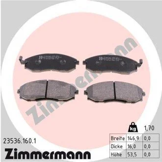 Гальмівні колодки, дискове гальмо (набір) ZIMMERMANN 235361601