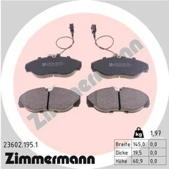 Гальмівні колодки, дискове гальмо (набір) ZIMMERMANN 236021951