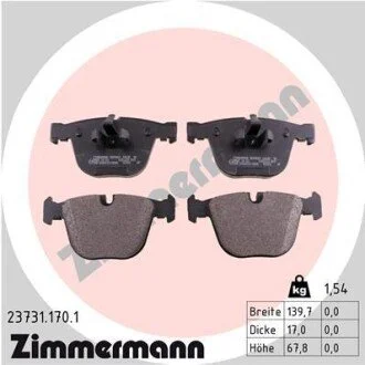 Колодки тормозные дисковые передние ZIMMERMANN 23731.170.1