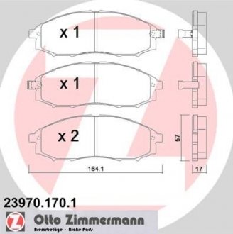 Гальмiвнi колодки дисковi ZIMMERMANN 239701701 (фото 1)