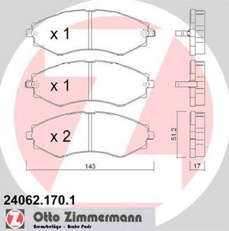 Гальмiвнi колодки дисковi ZIMMERMANN 240621701 (фото 1)