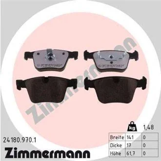 Колодки тормозные дисковые передние ZIMMERMANN 24180.970.1