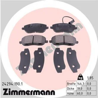 Гальмівні колодки, дискове гальмо (набір) ZIMMERMANN 242941901