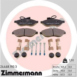 Гальмiвнi колодки дисковi ZIMMERMANN 244681903