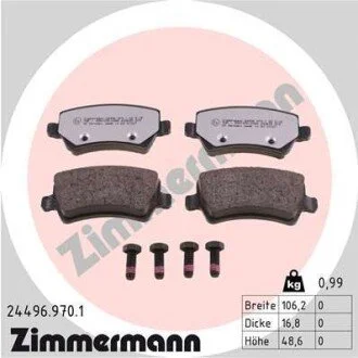 Колодки тормозные дисковые передние ZIMMERMANN 24496.970.1