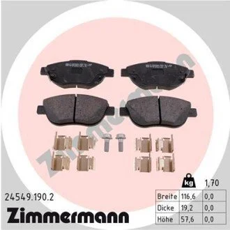 Гальмiвнi колодки дисковi ZIMMERMANN 245491902