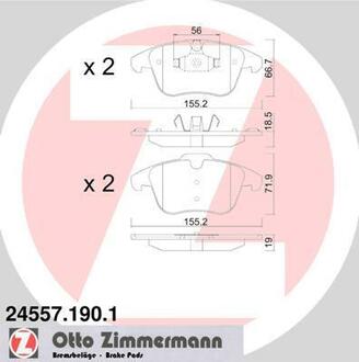 Колодки тормозные дисковые передние ZIMMERMANN 24557.190.1