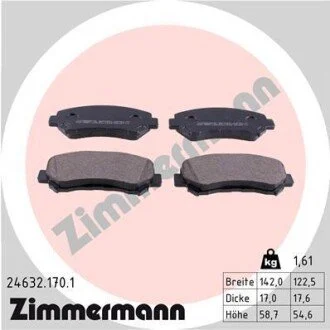 Гальмiвнi колодки дисковi переднi ZIMMERMANN 24632.170.1