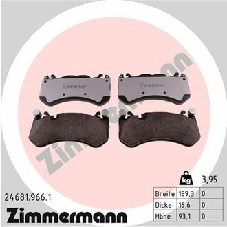Колодки тормозные дисковые передние ZIMMERMANN 24681.966.1