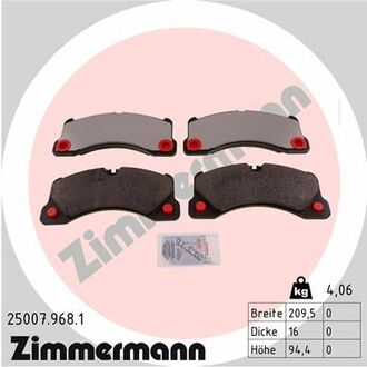 Колодки тормозные дисковые передние ZIMMERMANN 25007.968.1