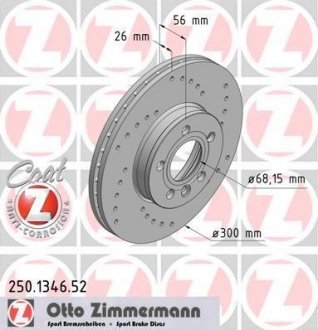 Гальмівний диск ZIMMERMANN 250134652