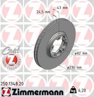 Гальмiвнi диски ZIMMERMANN 250134820
