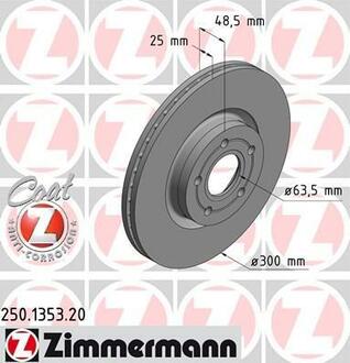 Гальмiвнi диски переднi ZIMMERMANN 250.1353.20