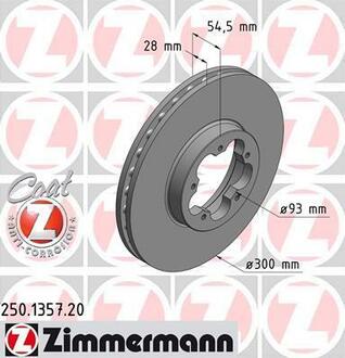 Гальмівний диск ZIMMERMANN 250135720