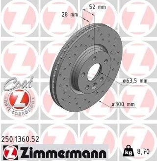 Гальмiвнi диски пер ZIMMERMANN 250136052