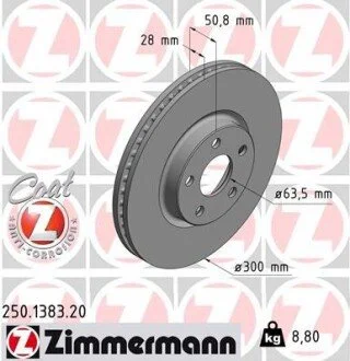Гальмiвнi диски ZIMMERMANN 250138320