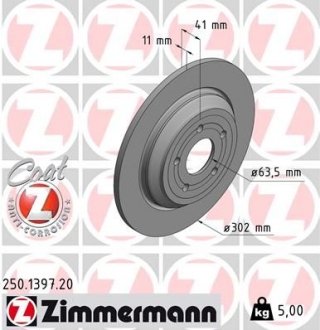 Гальмiвнi диски заднi ZIMMERMANN 250139720 (фото 1)