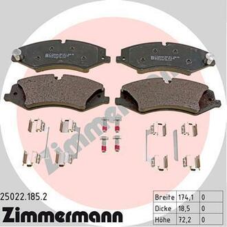 Колодки тормозные дисковые передние ZIMMERMANN 25022.185.2 (фото 1)