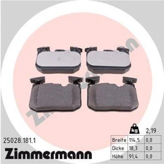 Колодки тормозные ZIMMERMANN 250281811