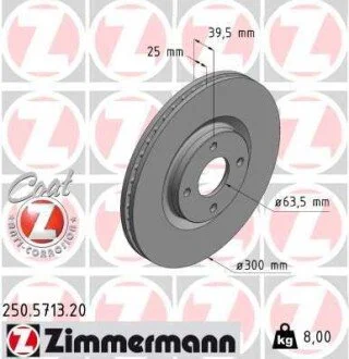 TARCZA HAM./PRZ/ FORD ECOSPORT 13- ZIMMERMANN 250571320